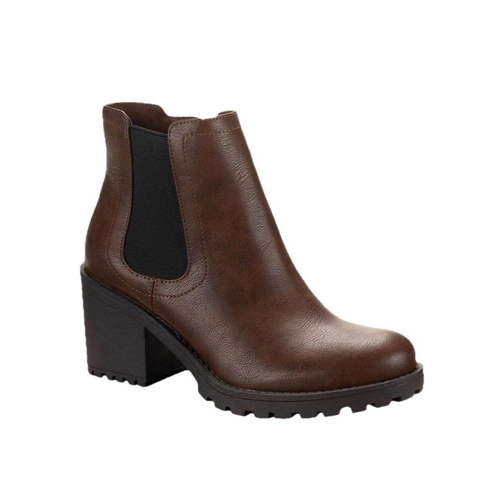 Sun + Stone Morghann Womens Brown Chelsea Lug Sole Heeled Booties Size 10M